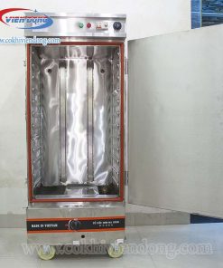 tủ hấp xúc xích 12 khay điện gas