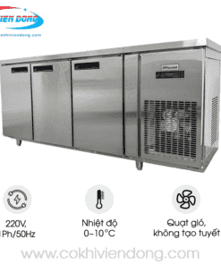 Tủ bàn mát quạt gió 3 cánh mở inox ( 2 loại)