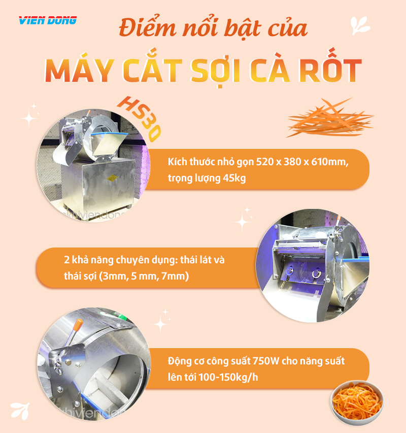 máy cắt sợi cà rốt